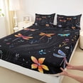 thumbnail image 3 of jejeloiu Colorful Dragonfly Full Size Sheets,Kawaii Flower Floral Bed Sheets For Girls Kids 4 Pieces, 3 of 7