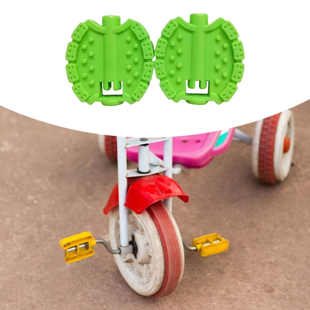 2 pedales de bicicleta para niños, piezas de reparación de pedales de para niños, pedal de rueda delantera antideslizante para niños pequeños Verde