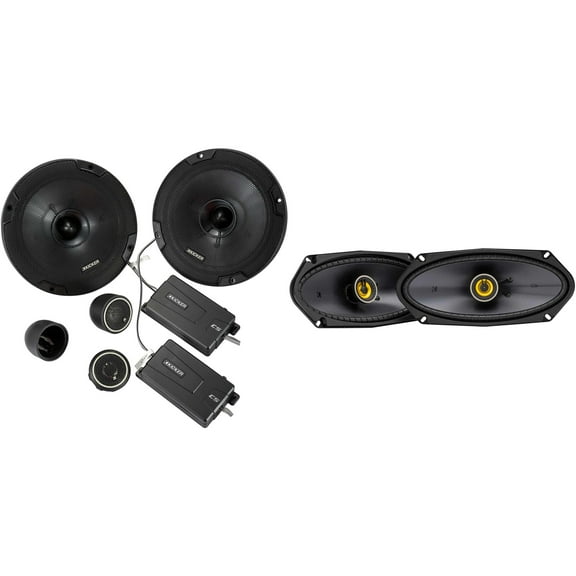 Kicker 46CSS674 CS-Series CSS67 6.75-Inch (165mm) Component System with .75-inch tweeters w/ 50CSC4104 4x10" Coaxial Bundle