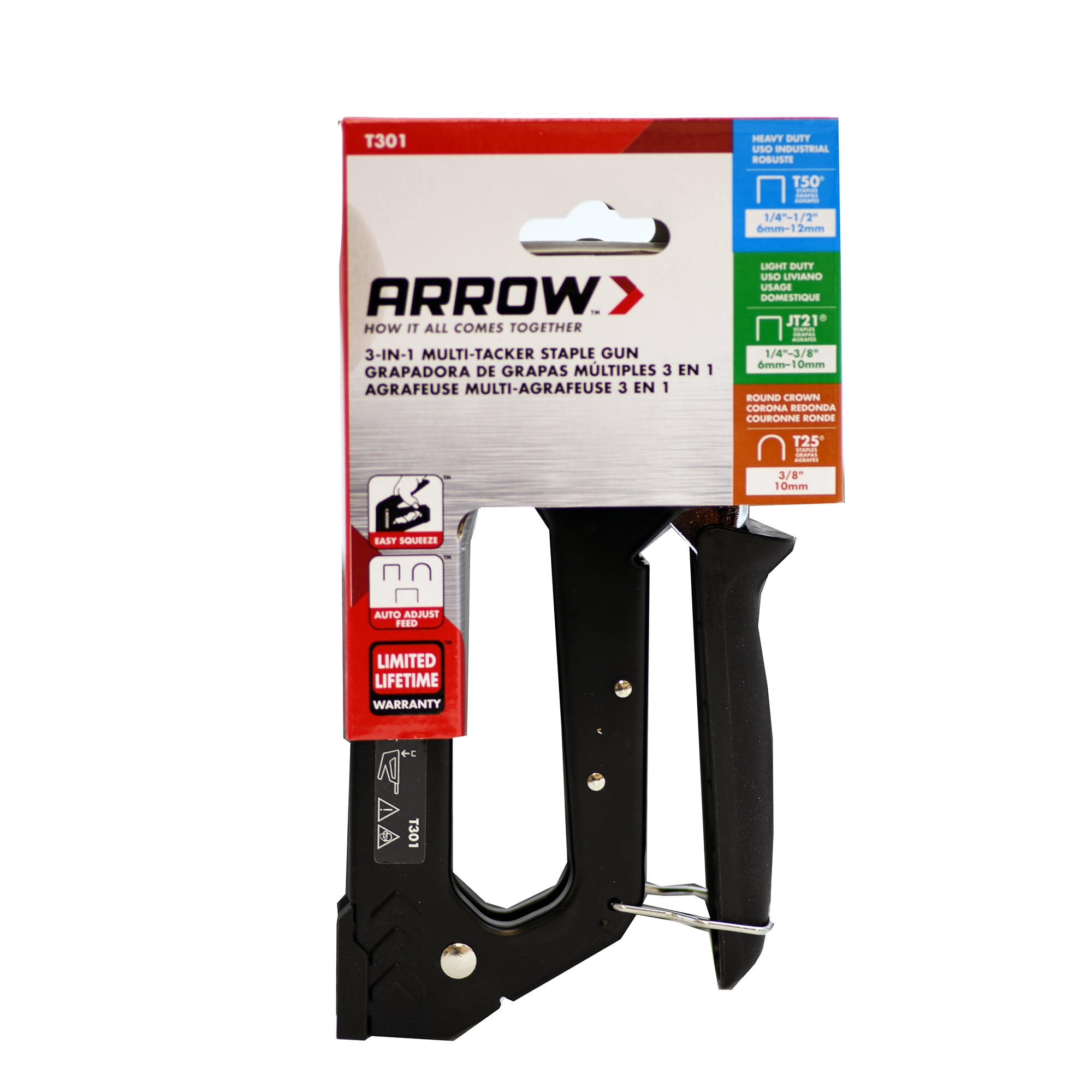 Arrow T301KIT Multi-Tacker Staple and Nail Gun Kit with Staple Puller and 1500 Staples
