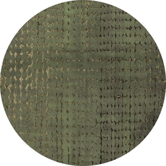 Ahgly Company Indoor Round Abstract Brown Modern Area Rugs, 6' Round