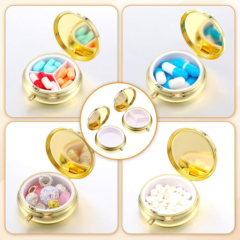 Mini Fish Pills DUPAI 2Pcs Pill Box, 3 Compartment Round Small Pill Case & 1 ...