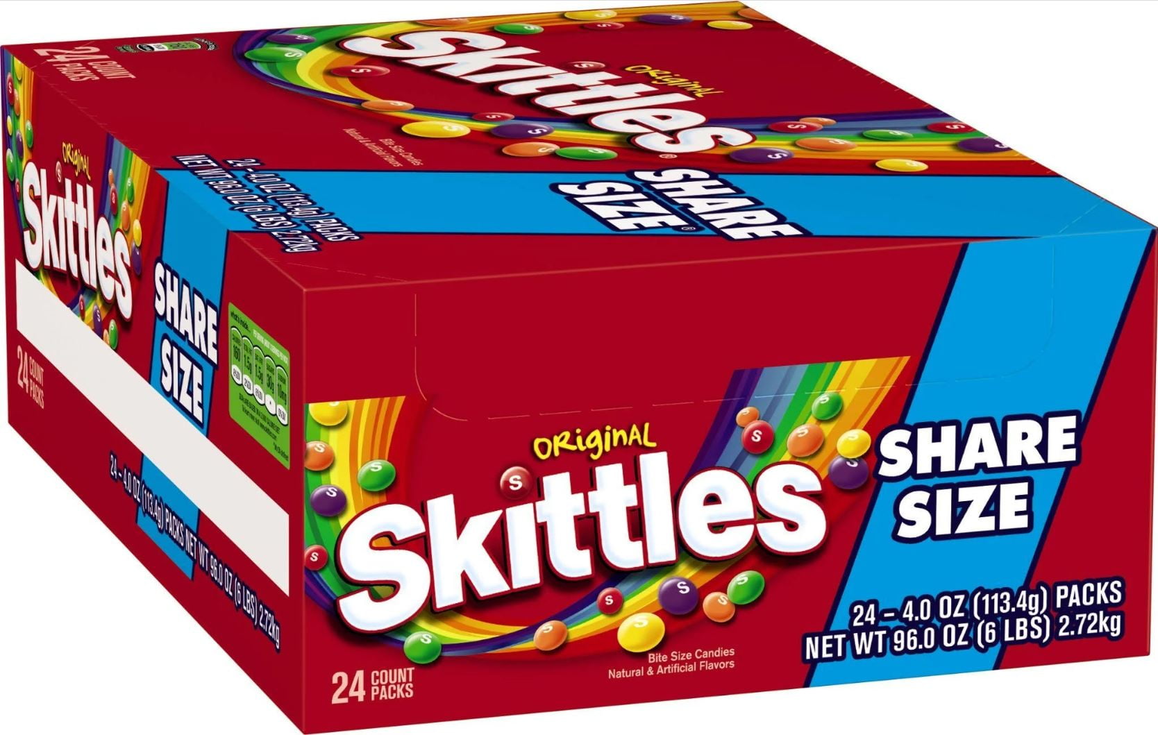 SKITTLES Original Fruit Candy Share Size Packs, 4 Oz (24 Count