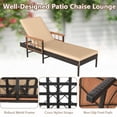 thumbnail image 6 of Gymax Patio Rattan Chaise Lounge Reclining Lounger Chair w/ Wood Armrests Outdoor White, 6 of 6