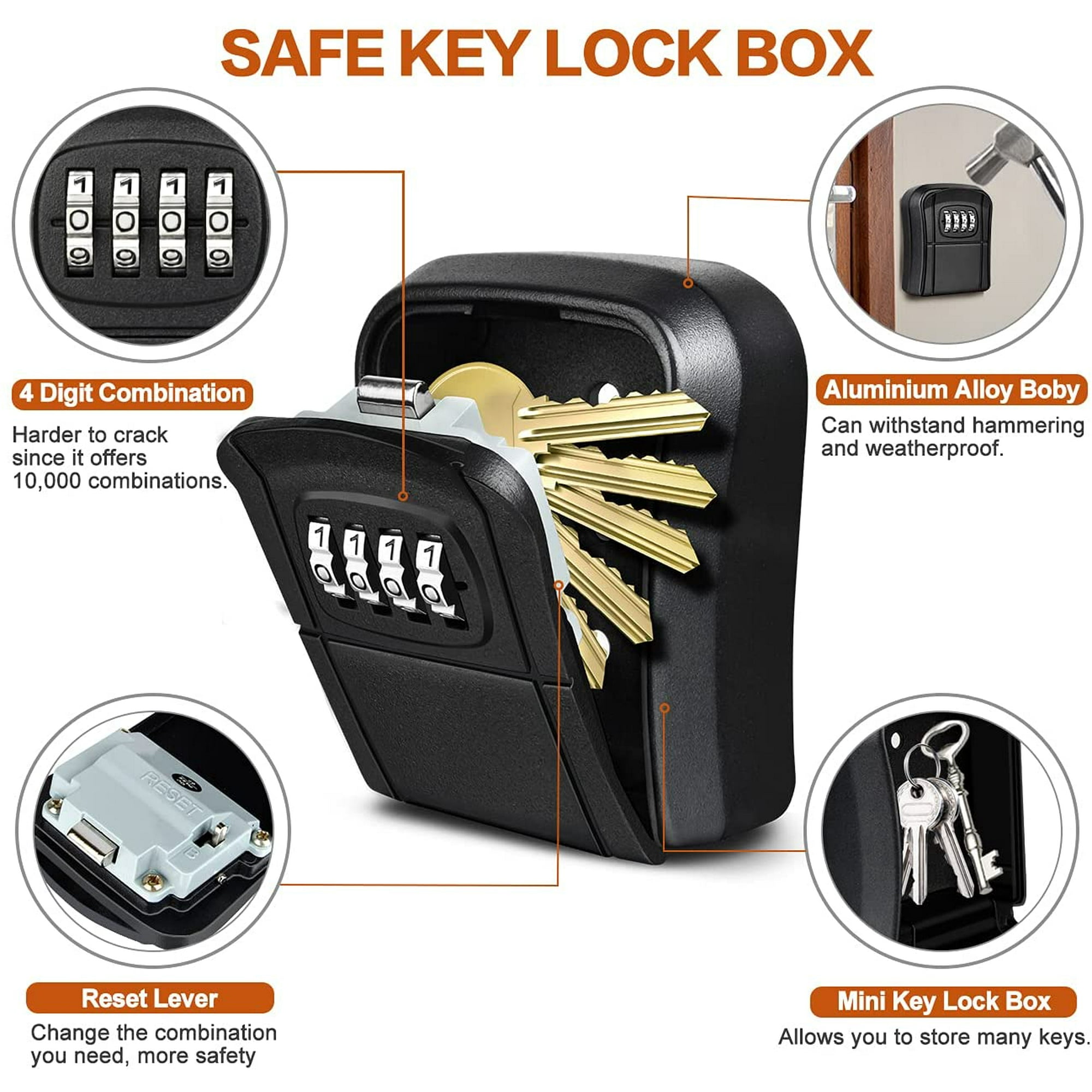 Boîte à Clé Sécurisée MERKMAK Extérieur étanche Murale Avec Couvercle De Protection Pour école