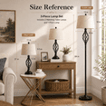 thumbnail image 3 of Maxax 3-Piece Lamp Set - Traditional Table Lamps & Floor Lamp with Oatmeal Fabric Shade, ETL Listed, 3 of 6