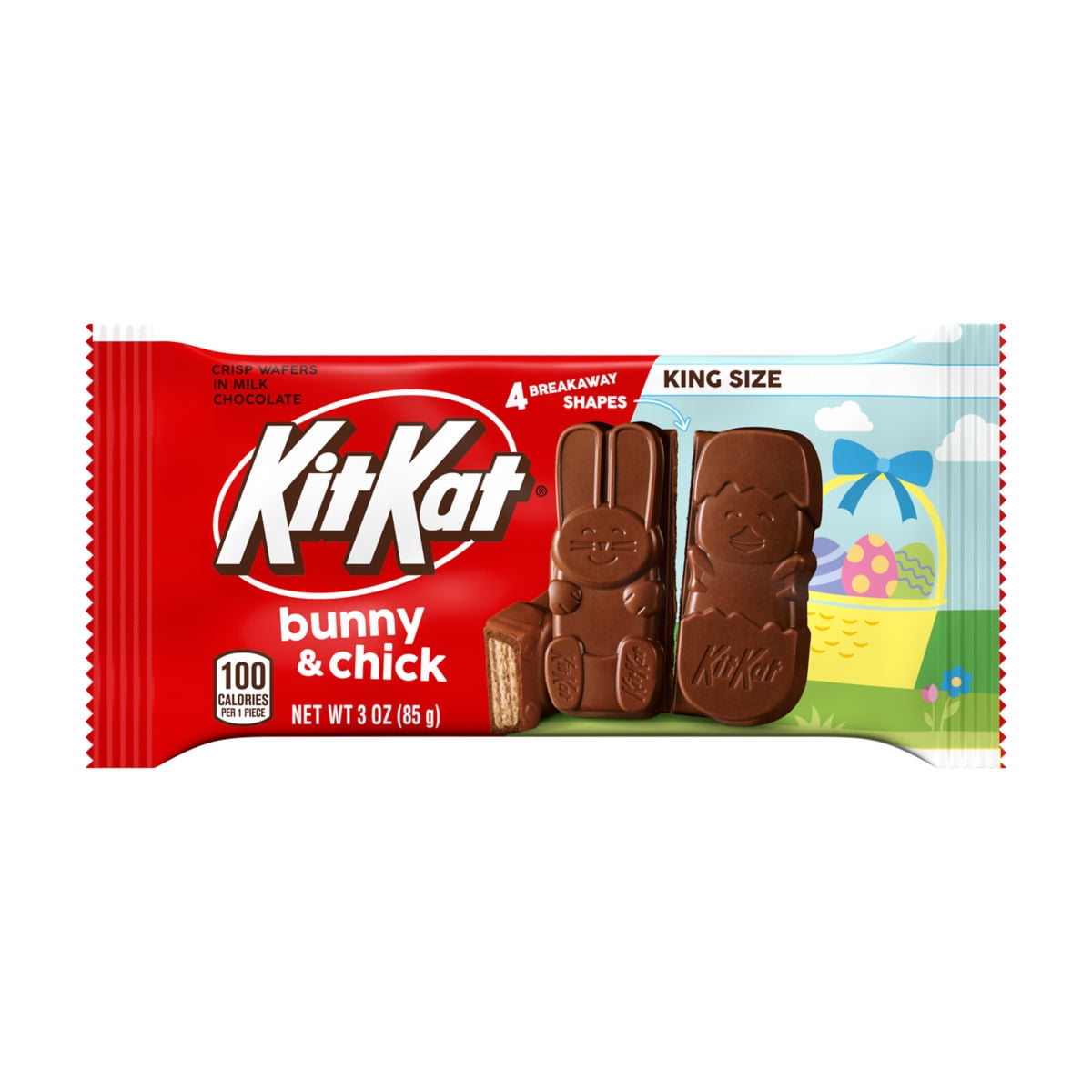E KIT KAT CRISP WAFERS IN MILK CHOCOLATE BUNNY & CHICK KING SIZE BAR