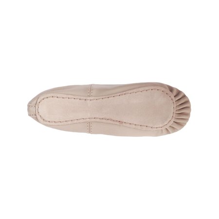 pink leather ballet shoes with elastic