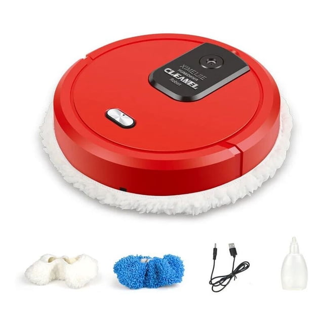 Robot aspirador y fregona a control remoto para un hogar eficiente y sin polvo Robot de limpieza de suelos automático de color rojo