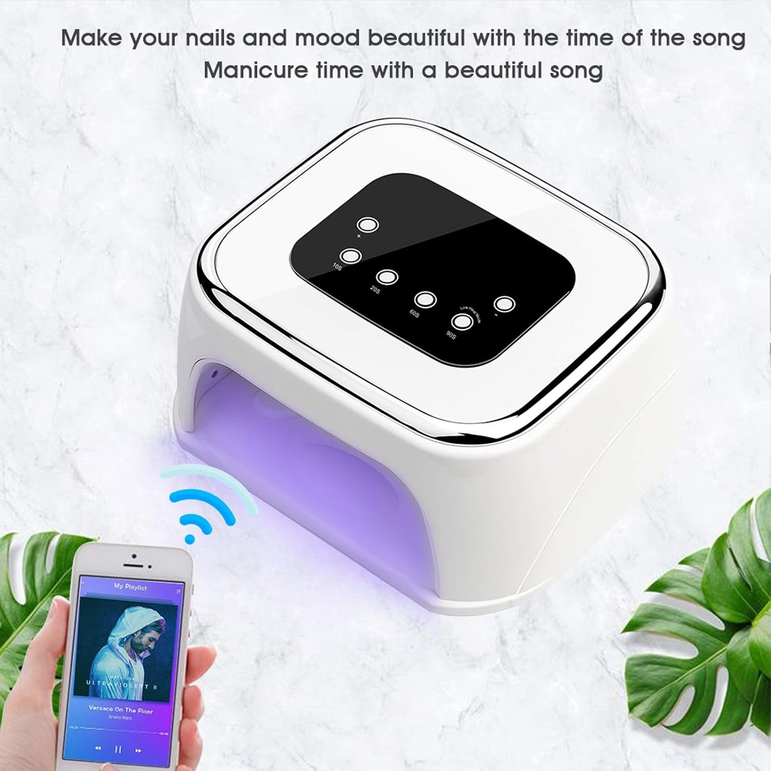 Player Nail Lamp 99W Nail Polish Dryer 42LEDs Nail Curing Light Auto Sensing LED Lamp for Nails Music Player