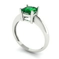 thumbnail image 2 of 1.5 ct Cushion Cut Simulated Emerald Solitaire 18K White Gold Womens Engagement Ring, 2 of 5