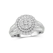 JewelersClub Sterling Silver 1 Carat White diamond Cluster Ring for Women | Diamonds for Everyday Womens Wear
