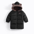 thumbnail image 2 of THDHVS Winter Coats for Girls,Toddler Unisex Thick Fleece Lined Puffer Jacket Hooded Full Zip Mid Length Winter Coat,Girls Hoodies Black 9-10 Years, 2 of 5