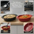 thumbnail image 7 of 13-Inch Oval Roaster with Lid, Enameled Steel, 7 LB Poultry Capacity, 932°F Heat Resistant, Dishwasher Safe, Red, 7 of 7