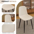 thumbnail image 5 of GZXS Modern Upholstered Dining Chairs Set of 4, Beige Knit Fabric Seats with Minimalist Iron Legs & Adjustable Feet, Stylish Chairs for Home, Office & Restaurant, 5 of 10