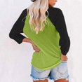 thumbnail image 4 of Plebaso Chemises à Manches 3/4 pour Femmes Col Rond Tops à Blocs de Couleur Décontractés Amples Blouses pour Femmes, 4 of 4