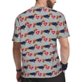 thumbnail image 2 of Wukai Dachshund Dog Heart Print Men's Short-Sleeved Mesh T-Shirt,Quick-Dry Short Sleeve Workout T-Shirt-Small, 2 of 8