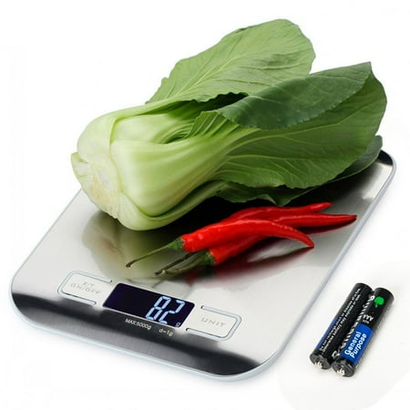 10 Lb Postal Scale (Food Kitchen Scale Multifunction Food Scale, 11 lb 5 kg, Silver, Stainless Steel (Batteries)