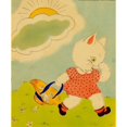 thumbnail image 2 of Anthropomorphic kitten holds her hat full of flowers Poster Print (24 x 36), 2 of 4