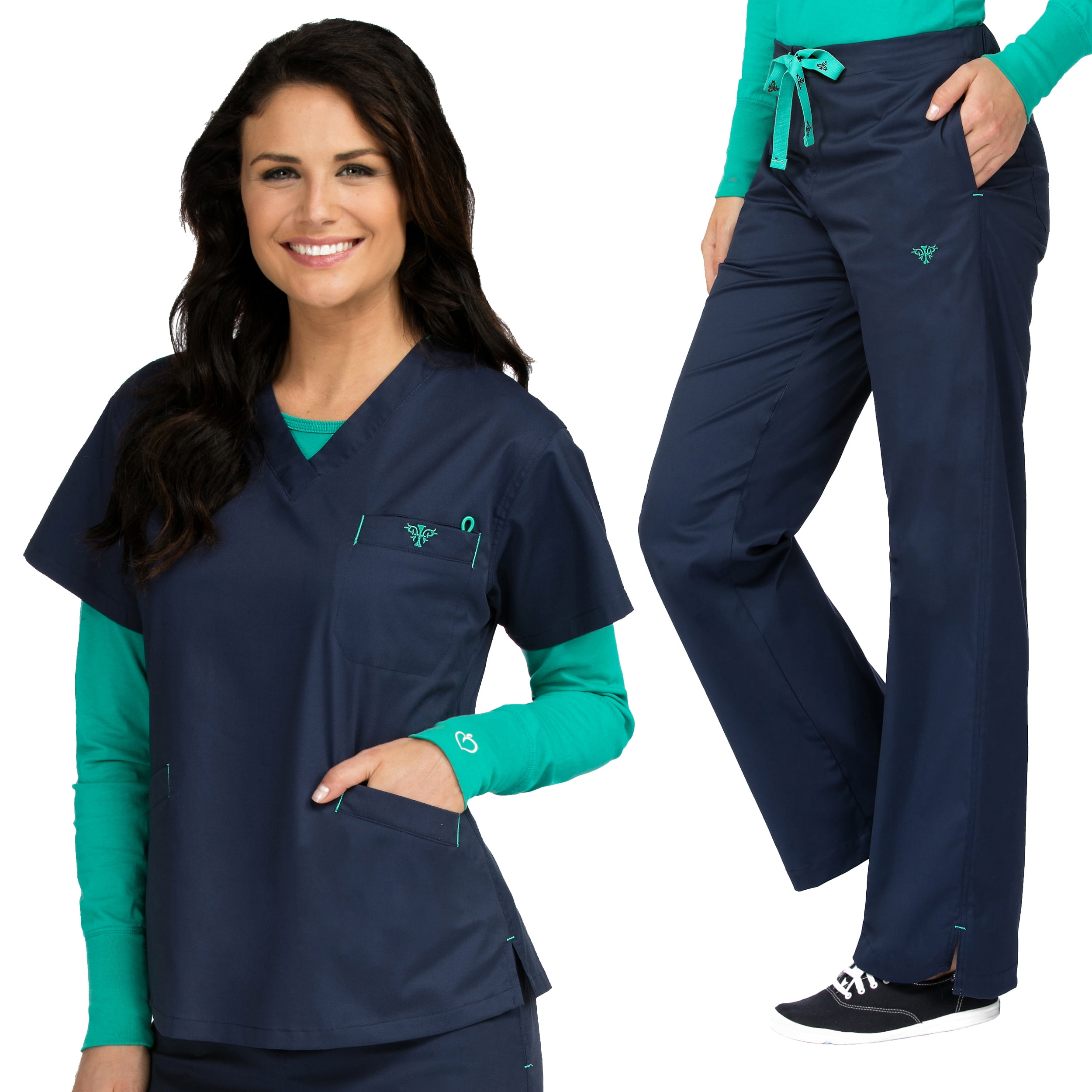 Med Couture Med Couture Signature VNeck 3 Pocket Top & Signature