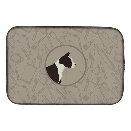 

American Staffordshire Terrier in the Kitchen Dish Drying Mat