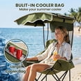 thumbnail image 5 of Slsy Camping Chair with Canopy,Portable Camping Canopy Chair with Ice Bag,Side Pocket and Cup Holder,Folding Beach Lounge Chair for Outdoor Camping, Fishing, Lawn,Tailgates, 5 of 8