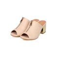 thumbnail image 5 of New Women Nature Breeze Glare-02 Leatherette Peep Toe Metallic Block Heel Mule, 5 of 5