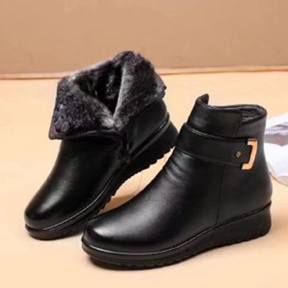 JUSLIO Winter Boots for Women,Flat Boots Solid Color Martin Fashion Casual Comfort Lightweight Boots