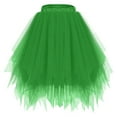 thumbnail image 2 of UPPADA Women Layered Tulle Tutu Skirt Elastic Waist Irregular Hem Fluffy A Line Mesh Skirts 80s Party Costume Skirt Army Green,Free Size, 2 of 3