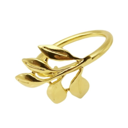 

Kmxyo Leaves Napkin Ring Holder Metal Buckle Wedding Birthday Home Party Decor