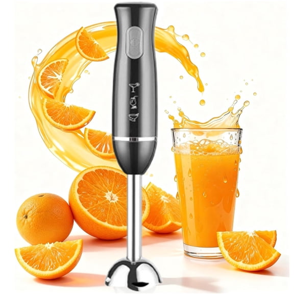 Bxaolu Immersion Hand Blender, 1000W Corded Electric Handheld Stick Mixer with Stainless Steel Blades for Smoothies, Purees & Food, Black