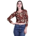 thumbnail image 4 of Moomaya Crop Tops à Col Rond pour Femmes Blouses en Jersey de Coton Imprimées T-Shirt, 4 of 4