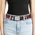 thumbnail image 5 of Warner Bros. Horror Movies Belt, Seatbelt Buckle Belt, Friday the 13th Jason Mask Axe Blood Splatter Black Red, 34 to 52 Inches, 5 of 9