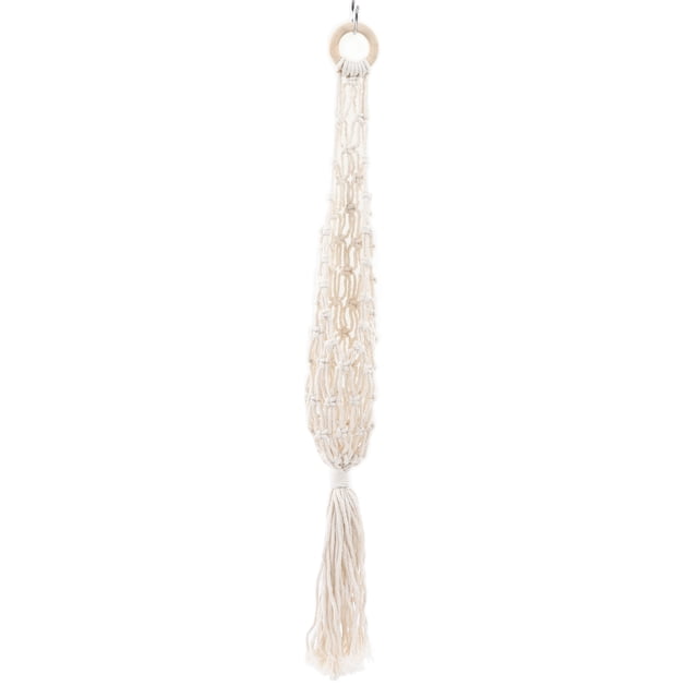 Hamaca colgante de frutas, soporte de pared, cesta de almacenamiento de red de cuerda portátil hecha a mano para cocina, color Beige