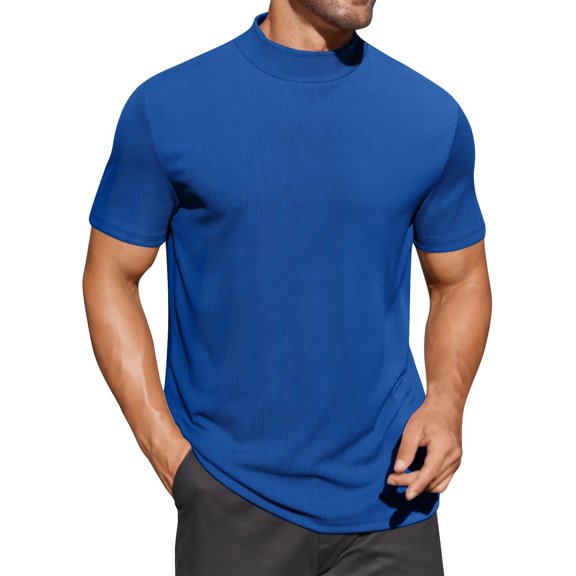 Dianli Shirts for Men Pullover Solid-Color Short Sleeve Round Neck T-Shirt Lightweight Breathable Cotton-Blend Relaxed Fit Casual Top for Travel Everyday