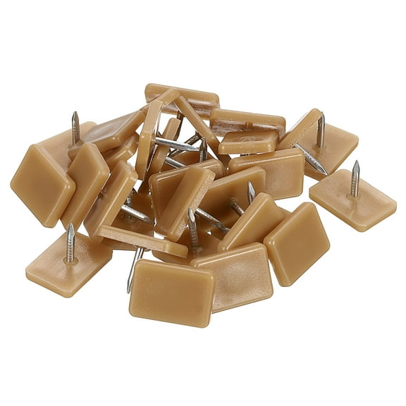 Uxcell Glides with Nails 30 Pack 0.67'' x 0.47'' Plastic Glides with Nails and Stoppers Rectangular Glides
