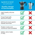 thumbnail image 3 of GROSCHE MILANO Stovetop Espresso Maker, Moka Pot, 3 Espresso Cup Bundle, Black, 3 of 12