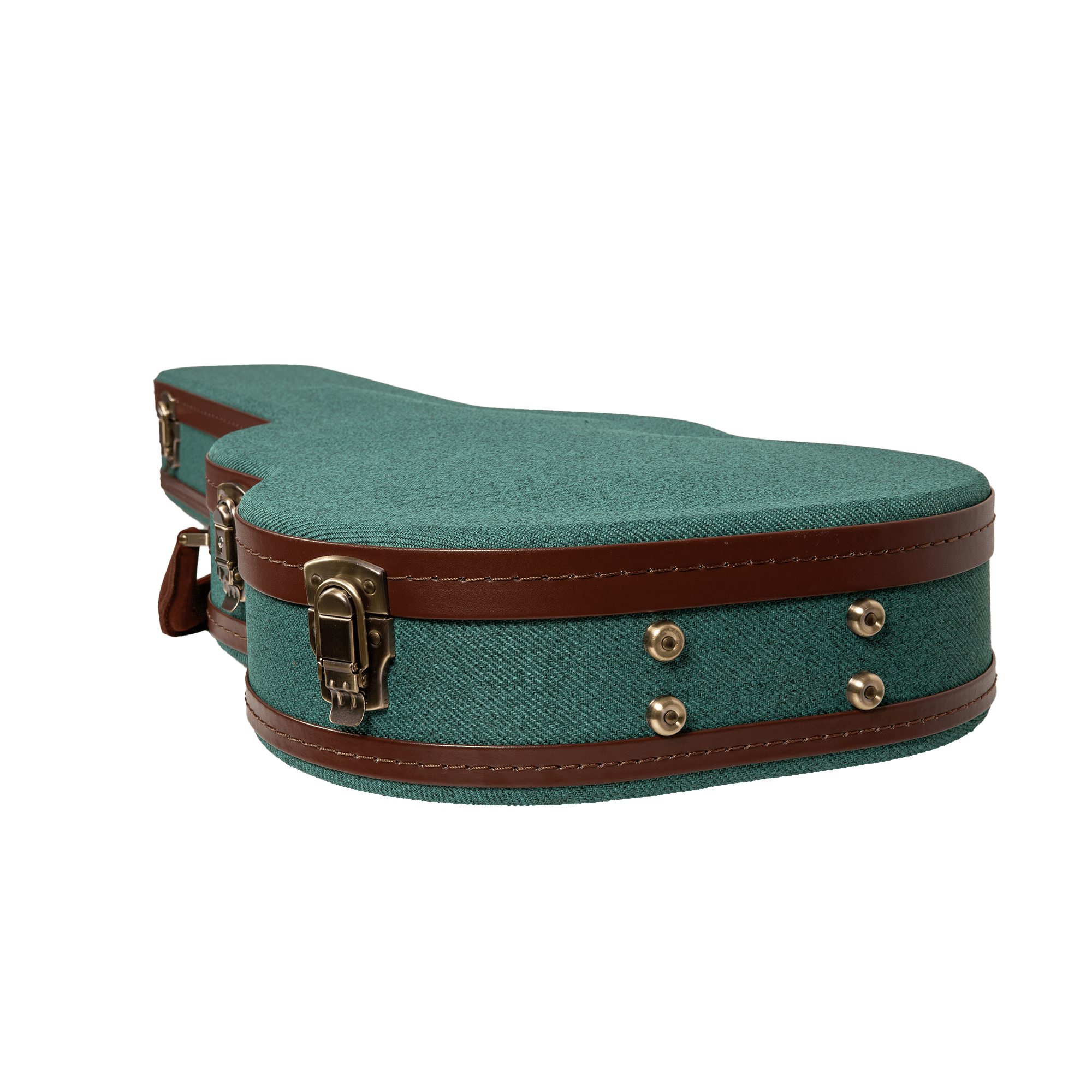 Crossrock Master Series - Wooden SG Electric Guitar Case - Security Lock, Genuine Leather Handle, Reinforced Hardware, Metal Feet, Storage Space- Malachite Blue Tweed