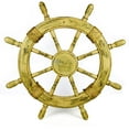 thumbnail image 2 of Nagina International Antique Vintage Brown Nautical Pirate's Premium Handcrafted Wooden Ship Wheel With Accentual Ropes | Maritime Exclusive Wall Decor Gift (12 Inches), 2 of 6