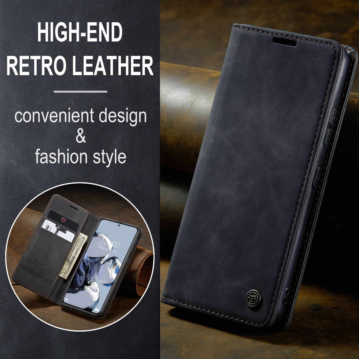 ETFAST Leather Wallet With Card Holder Zipper Phone Case For Redmi K50 Ultra High Quality Leather Phone Case
