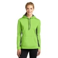 thumbnail image 1 of Sport-Tek ®  Ladies Sport-Wick ®  Fleece Colorblock Hooded Pullover. Lst235 Xl Lime Shock/ Dark Smoke Grey, 1 of 1