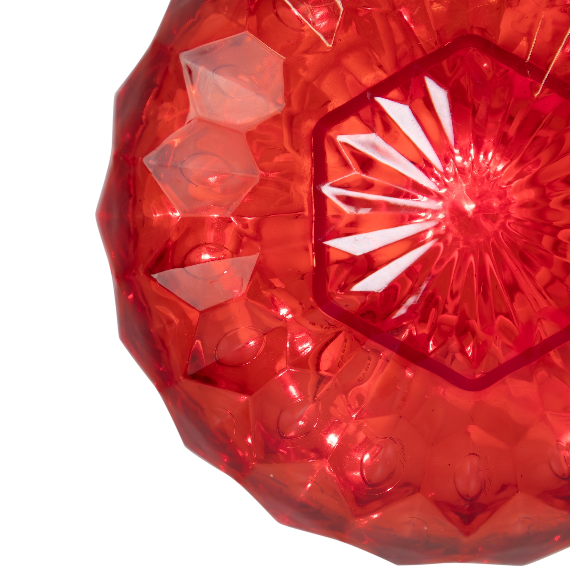 6" Red LED Hanging Crystal Sphere Ball Outdoor Christmas Decoration