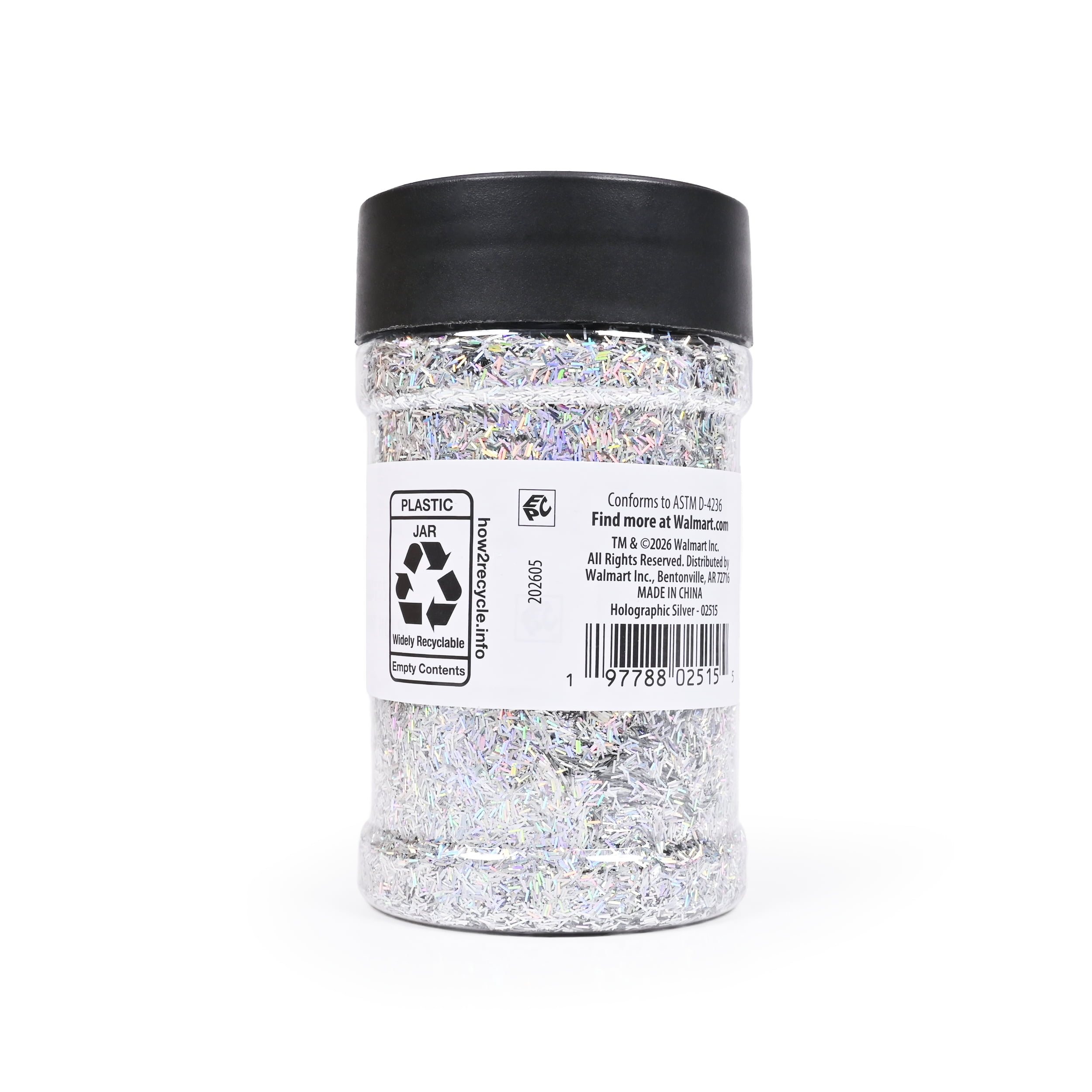 Hello Hobby Holographic Silver Craft Glitter, Fine Glitter for Arts and Crafts, 3 oz