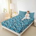 thumbnail image 4 of Feelyou Blue Cartoon Fish Queen Sheet Sets, Fishhook Hunting Flat Sheet, Teens Kids Boys Girls Queen Fitted Sheet, Breathable Home Decor, 4-Piece, 4 of 7