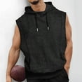 thumbnail image 2 of Camiseta con Capucha Casual de Color Sólido de los Hombres, Blusa sin Mangas con Cordón Deportivo para Gimnasio Y Desgaste Al Aire Libre, Top Atlético Transpirable, Sudadera Ligera, 2 of 9
