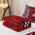 thumbnail image 5 of Erosebridal Sea Sailboat Zipper Full Size Comforter Sets with Fitted Sheet and 2 Pillowcases, Marine Stripe Zipper Bedding Set, Reversible, 5 of 7