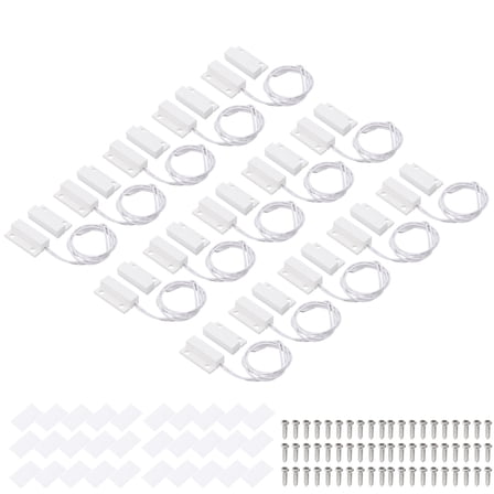 Uxcell Magnetic Reed Switch, 15 Sets NC Magnetic Contact Switch for Door Window, White