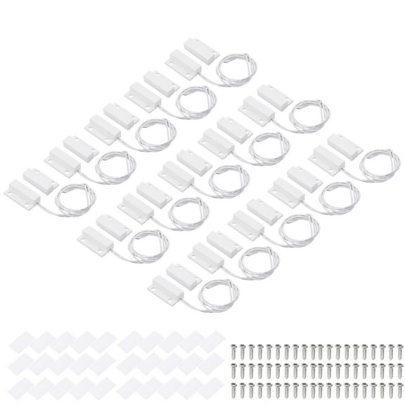 Uxcell Magnetic Reed Switch, 15 Sets NC Magnetic Contact Switch for Door Window, White