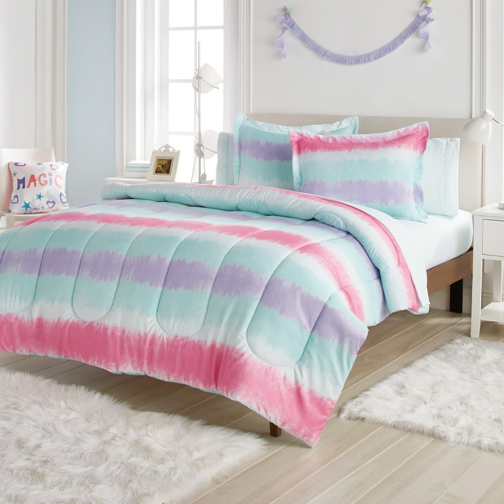 Dream Factory Tie Dye Stripe 5-7 Piece Comforter Set - Walmart.com