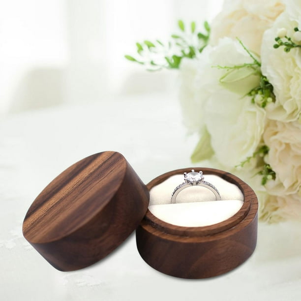 Caja de Anillo de Madera, Estuche de Almacenamiento de Anillo, , Pequeño, Soporte de Anillo Rústico Multiuso para de Compromiso Estilo A Fernando Caja de almacenamiento de anillo